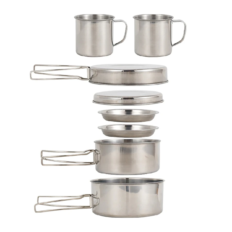 8pcs/Set Camping Cookware Mess - Camping Cooking Backpack 评论和价格