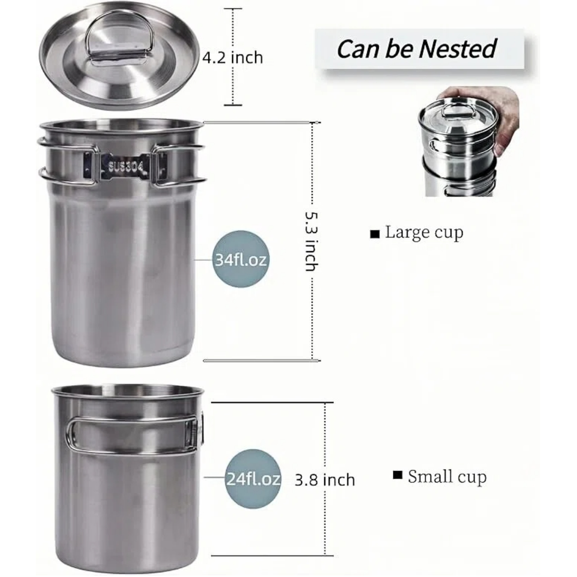 Foldable Camping Cups Mugs Cam - Camping Cooking Sets 评论和价格
