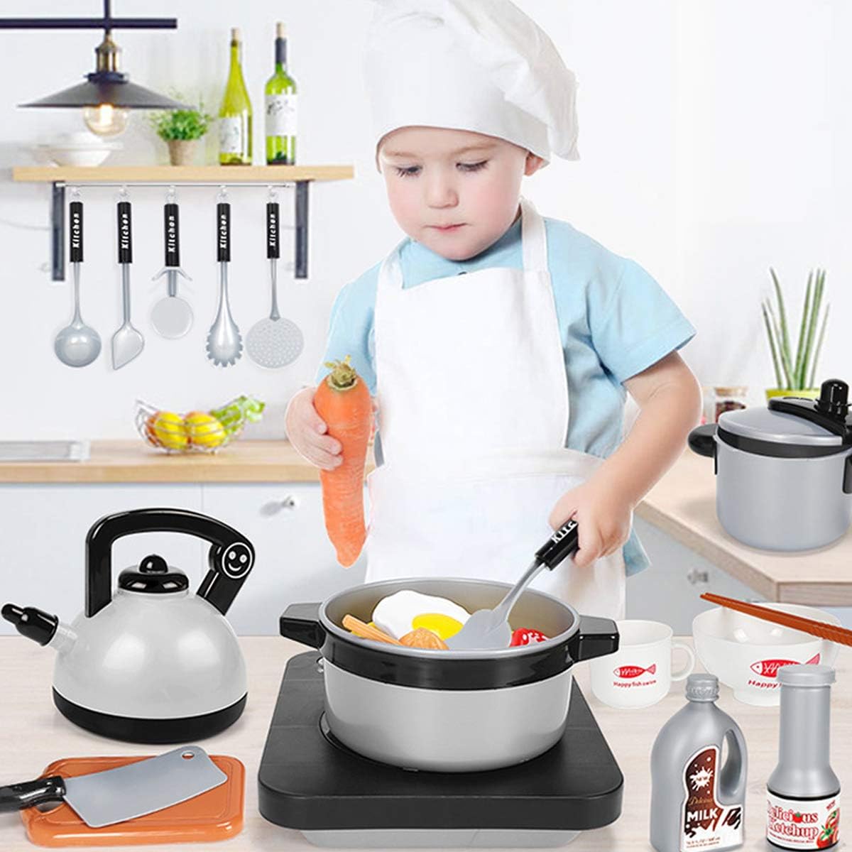 Kids Kitchen Toy Set Toddler P - Camping Cooking Kids 评论和价格