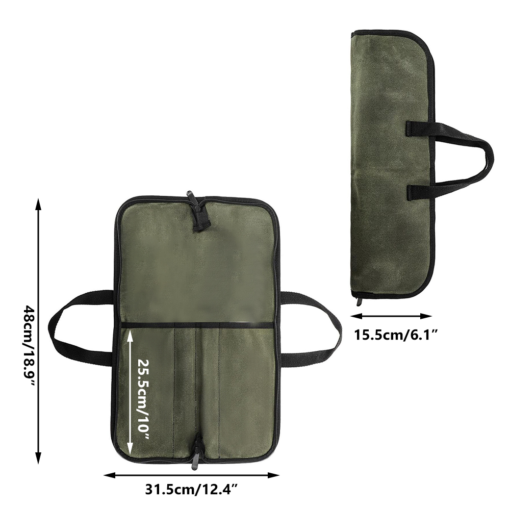 Waxed Canvas Knife Roll Bag Mu - Camping Cooking Multi Tool 评论和价格