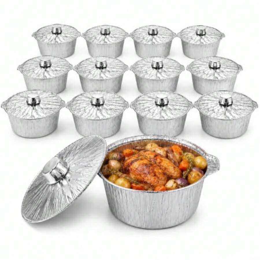 12 Pack Disposable Pot With Li - Camping Cooking Pack 评论和价格