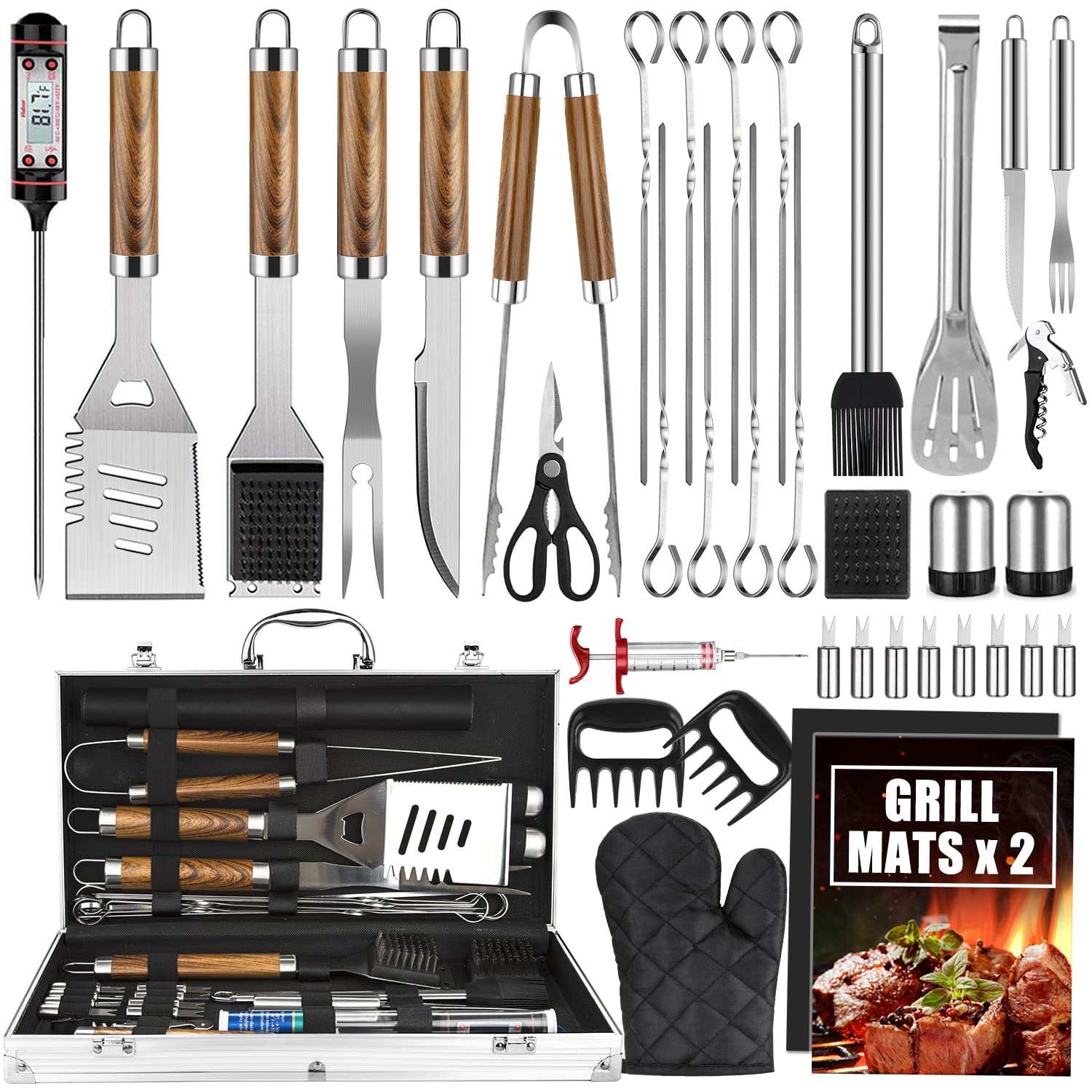 38PCS BBQ Grill Accessories Se - Camping Cooking Accessories Set 评论和价格