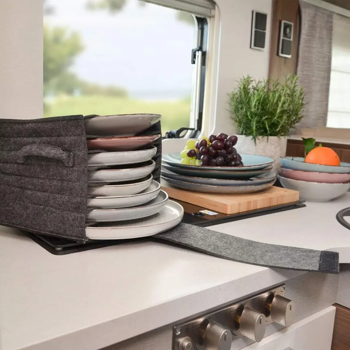 Felt Plate Dish Cup Storage Ba - Camping Cooking Utensil Holder 评论和价格