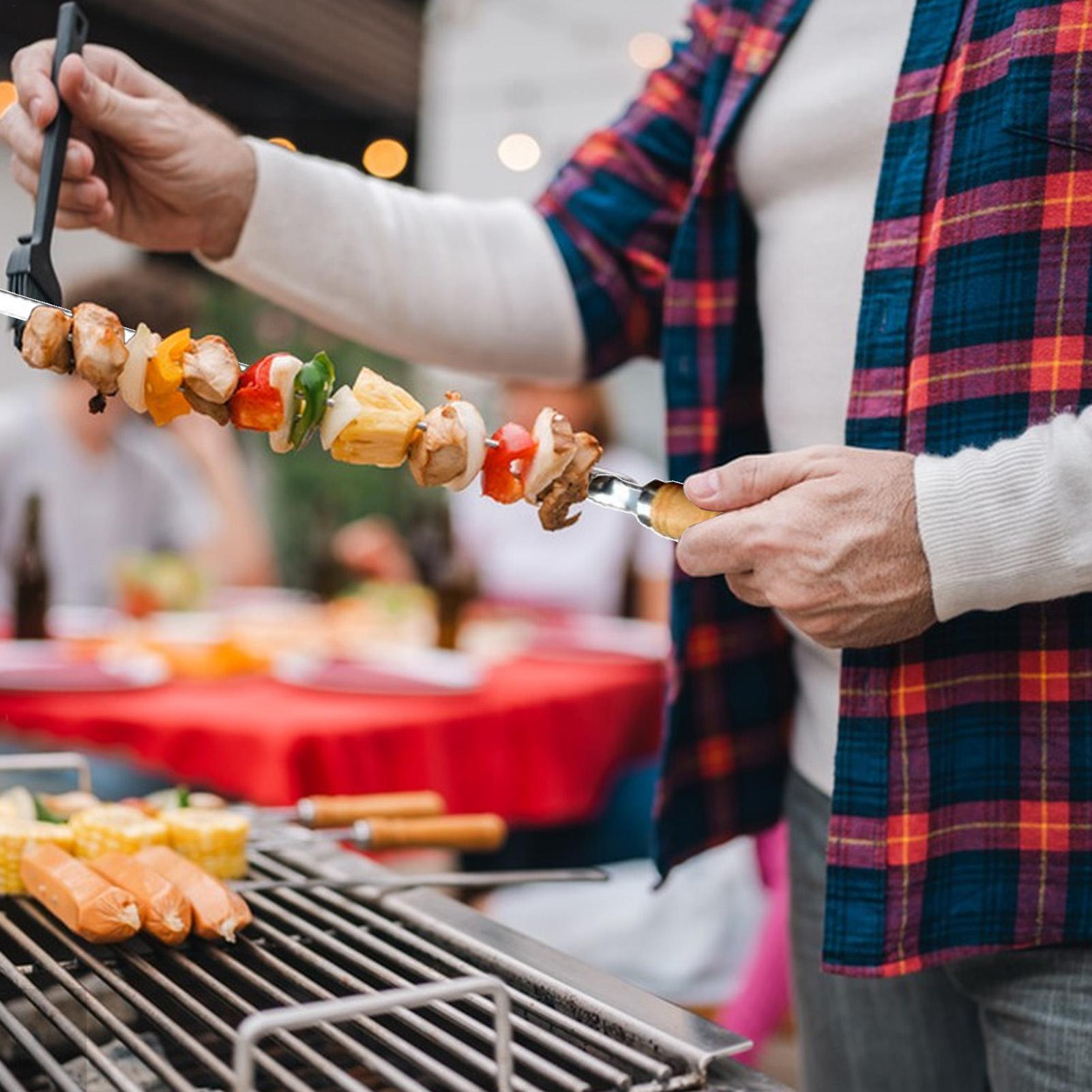 Metal Grilling Skewers Grillin - Camping Cooking Vegetables 评论和价格