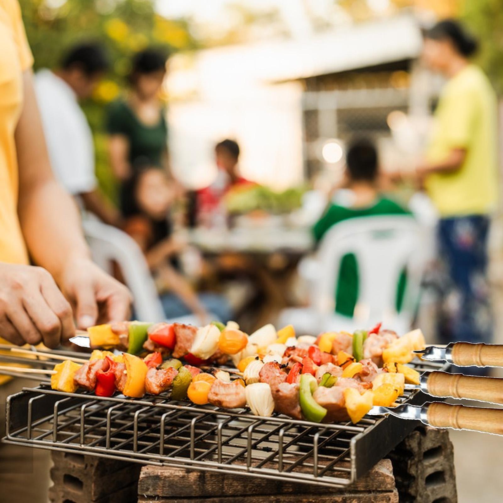 Metal Grilling Skewers Grillin - Camping Cooking Vegetables 评论和价格