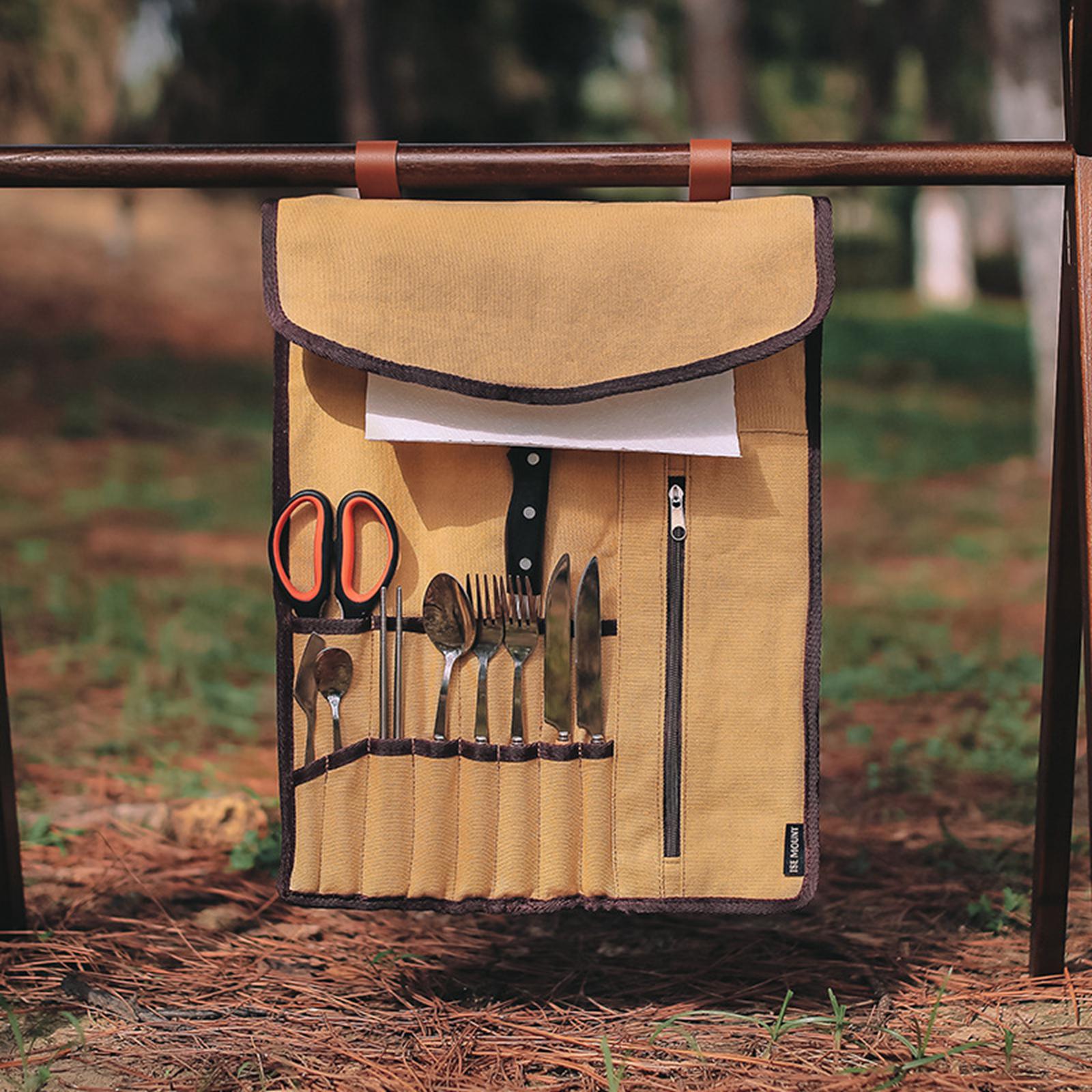 Portable Camping Utensil Roll  - Camping Cooking Utensil Holder 评论和价格