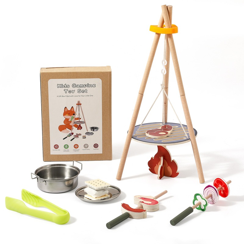 Wooden Kids Camping Barbecue T - Camping Cooking Kids 评论和价格