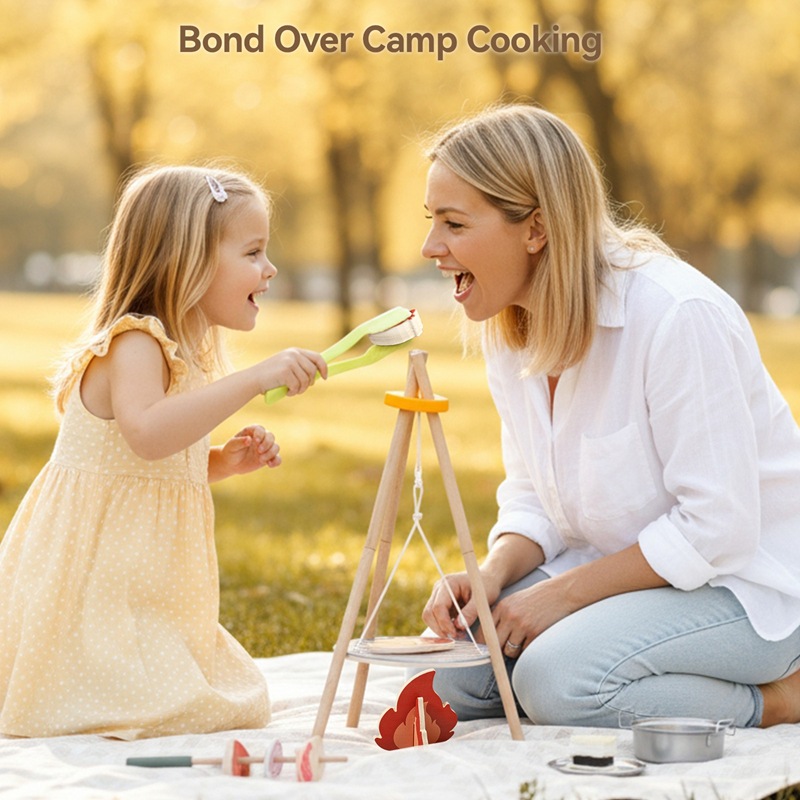 Wooden Kids Camping Barbecue T - Camping Cooking Kids 评论和价格
