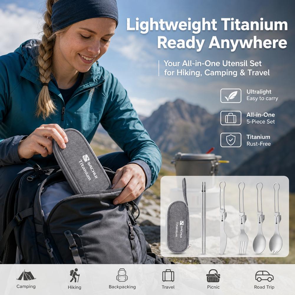 Titanium Camping Spork Cutlery - Camp Spork Set 评论和价格