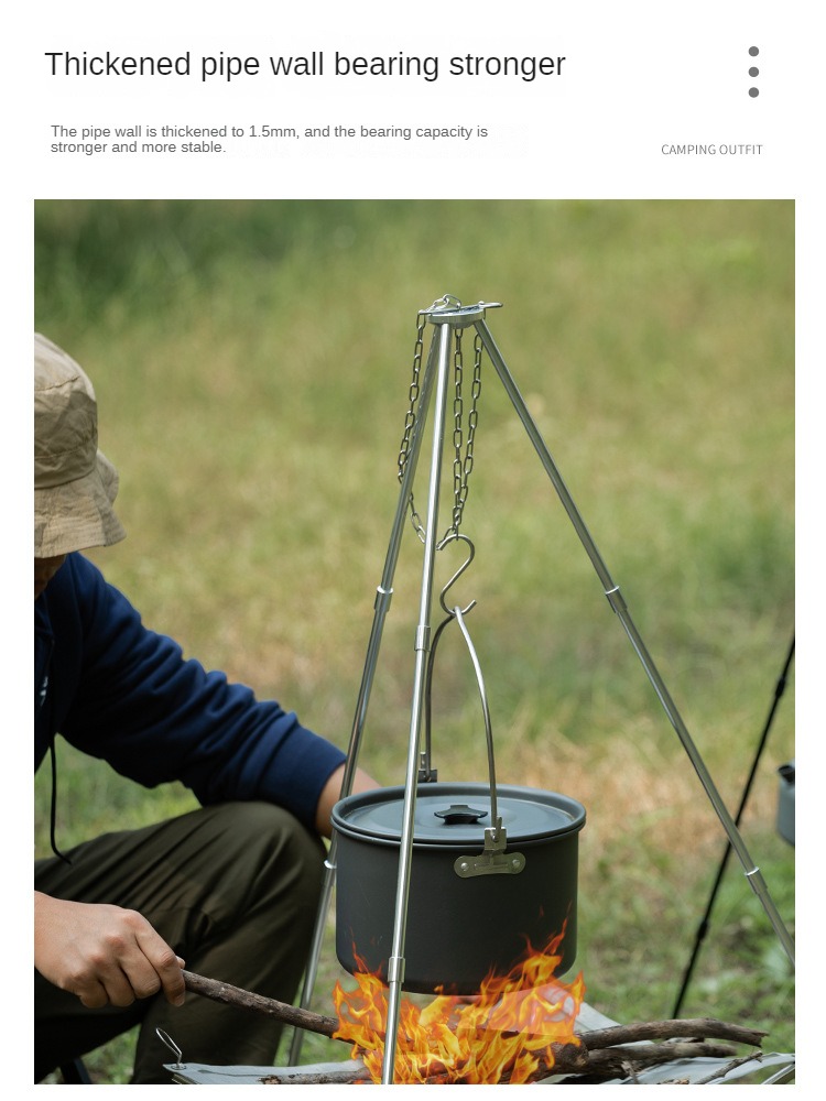 Camping Bonfire Tripod Portabl - Camping Cooking Multi Tool 评论和价格