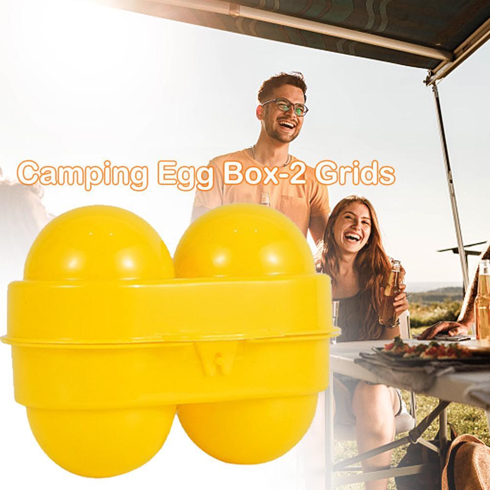 2 Grid Egg Storage Box Contain - Camping Cooking Utensil Holder 评论和价格