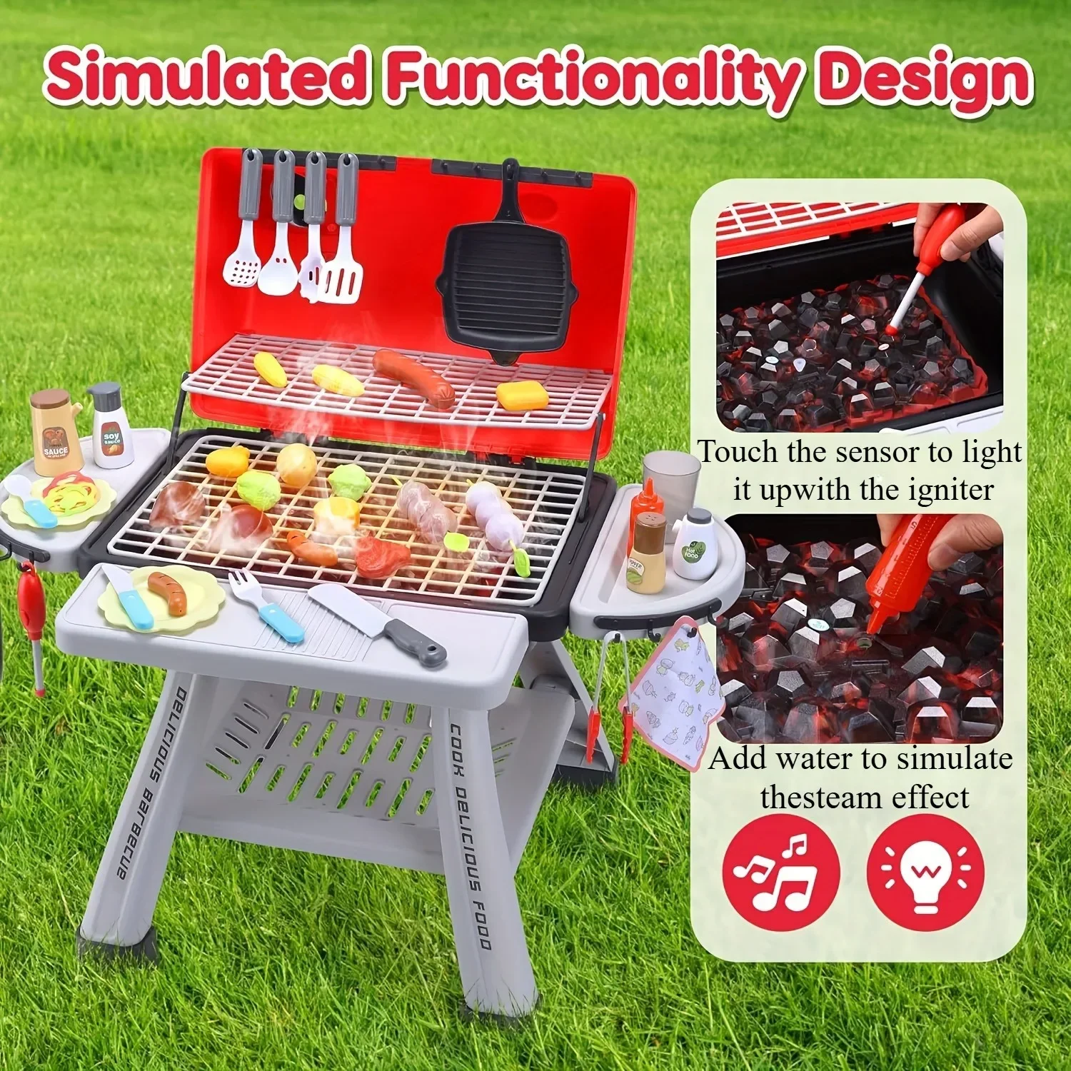 Barbecue Grill Toy Set Kids BB - Camping Cooking Kids 评论和价格