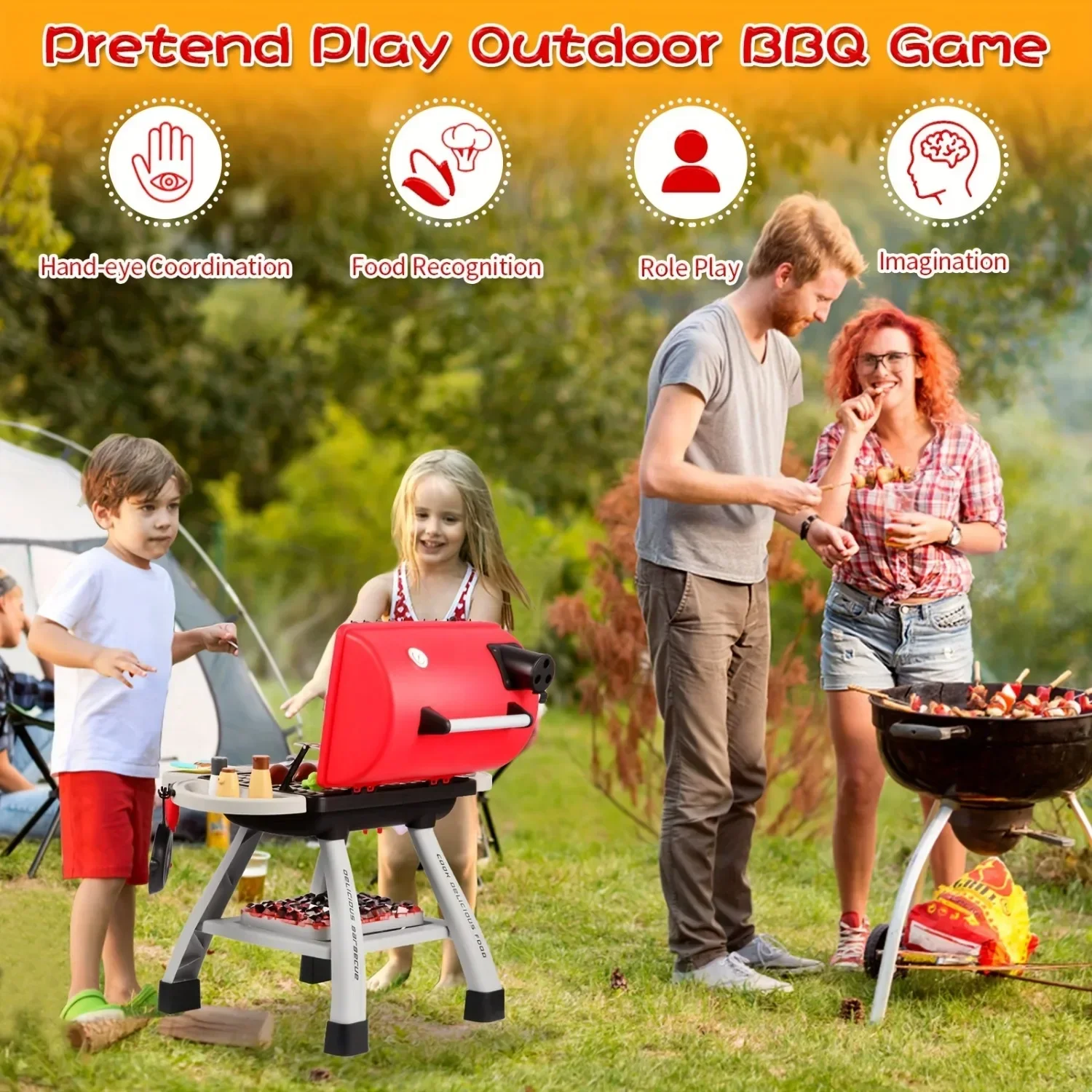 Barbecue Grill Toy Set Kids BB - Camping Cooking Kids 评论和价格