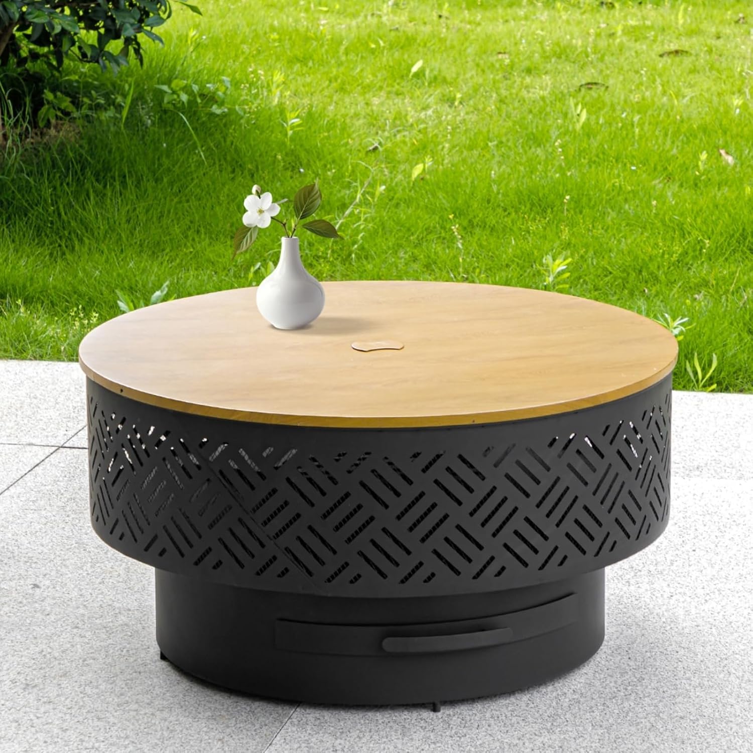 32 Inch Round Metal Wood Burni - Camping Cooking Pack 评论和价格