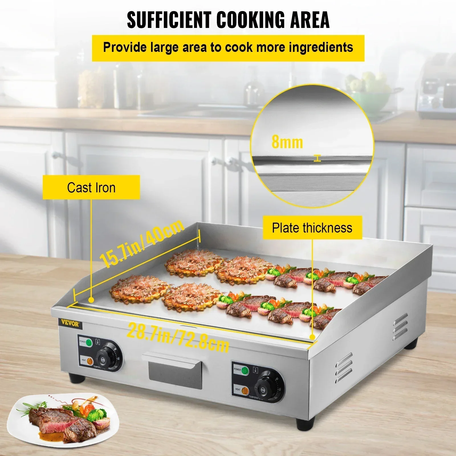 Electric Countertop Griddle wi - Camping Cooking Flat Top 评论和价格