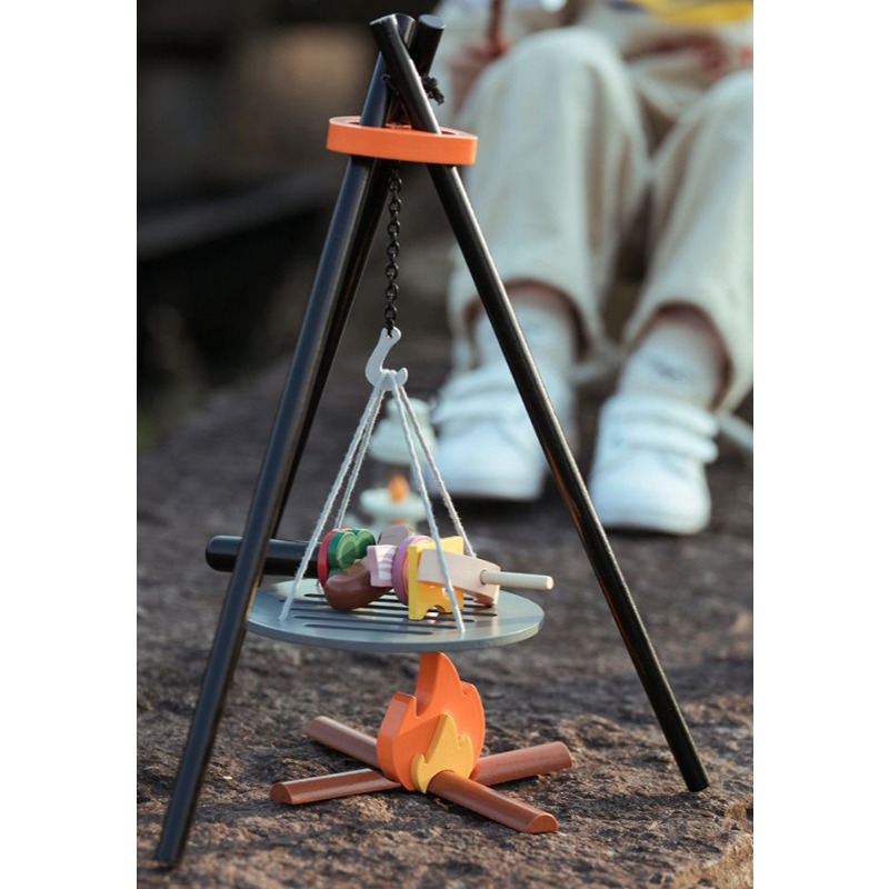 Wooden Camping Pretend Play Se - Camping Cooking Kids 评论和价格