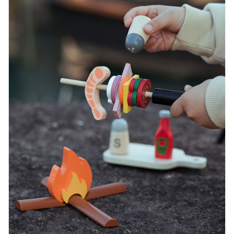 Wooden Camping Pretend Play Se - Camping Cooking Kids 评论和价格