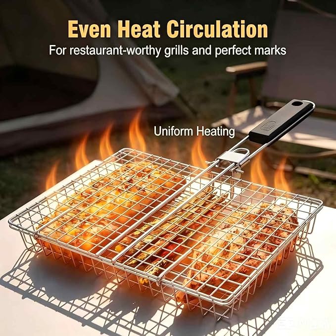 Grill Basket Large Portable Fo - Camping Cooking Vegetables 评论和价格