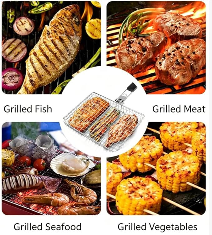 Grill Basket Large Portable Fo - Camping Cooking Vegetables 评论和价格