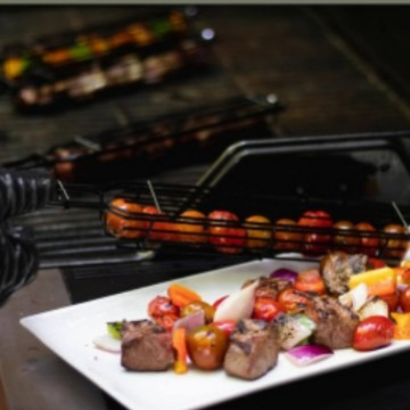 BBQ Grill Basket Portable Meat - Camping Cooking Vegetables 评论和价格