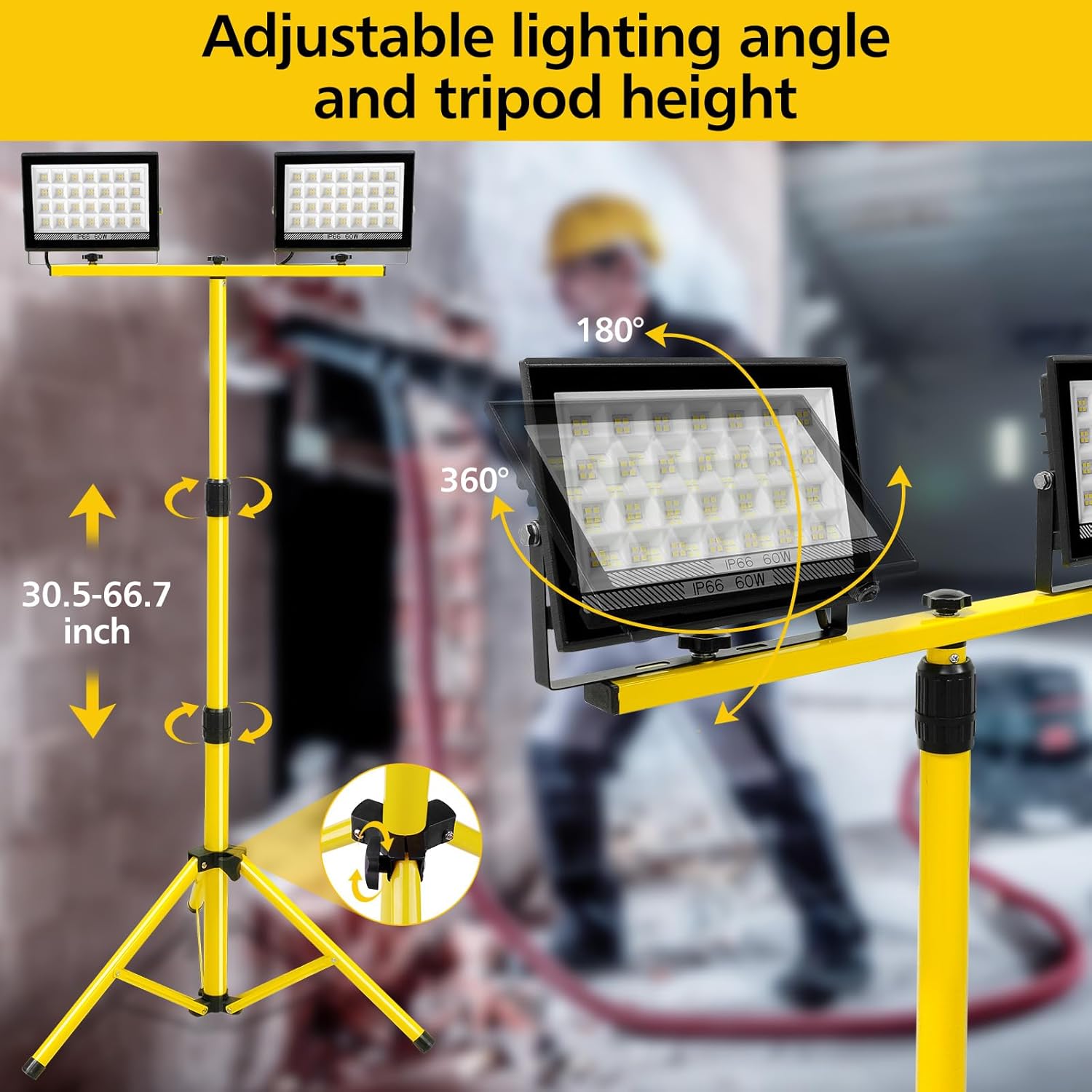 LED Work Light with Stand Adju - Camping Cooking Tripod 评论和价格