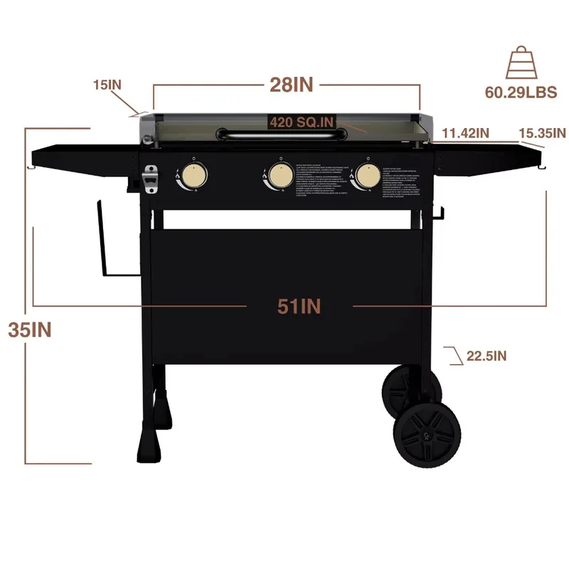 Wheeled Outdoor Flat-Top Cooki - Camping Cooking Flat Top 评论和价格