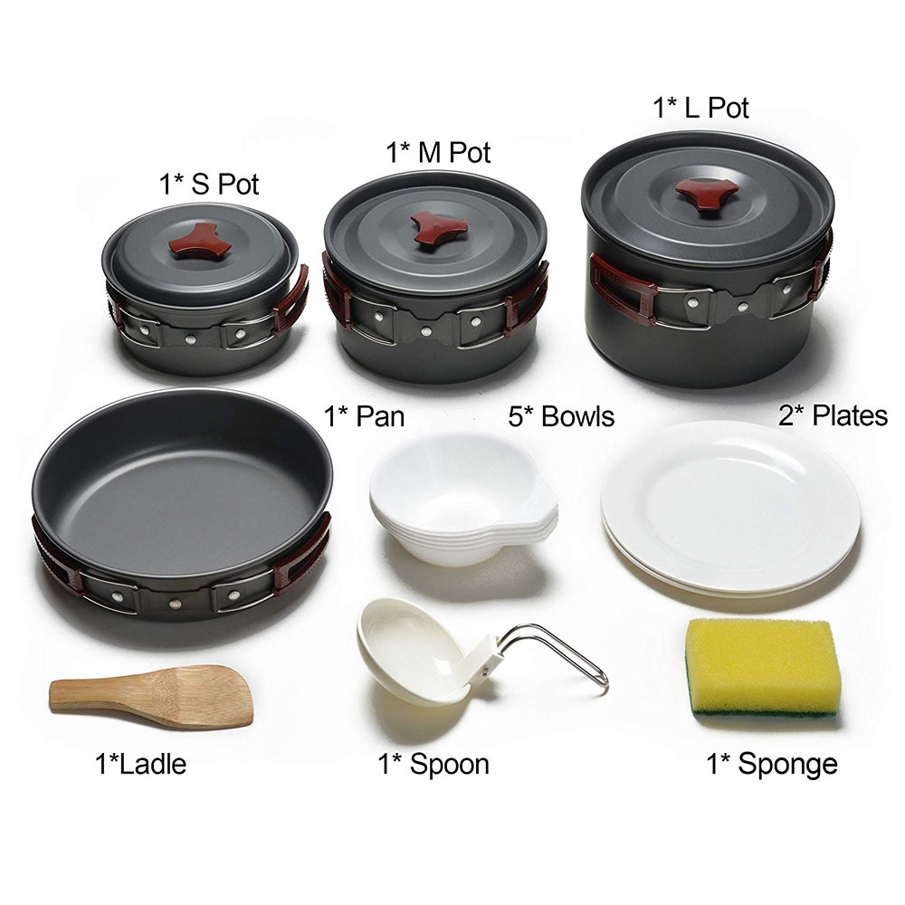 Outdoor Camping Cookware Kit N - Camping Cooking Accessories Set 评论和价格