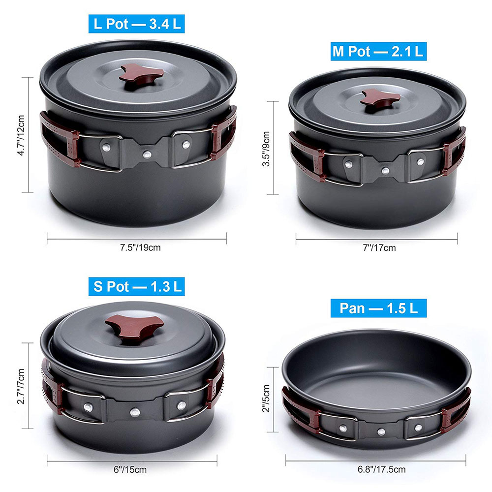 Outdoor Camping Cookware Kit N - Camping Cooking Accessories Set 评论和价格