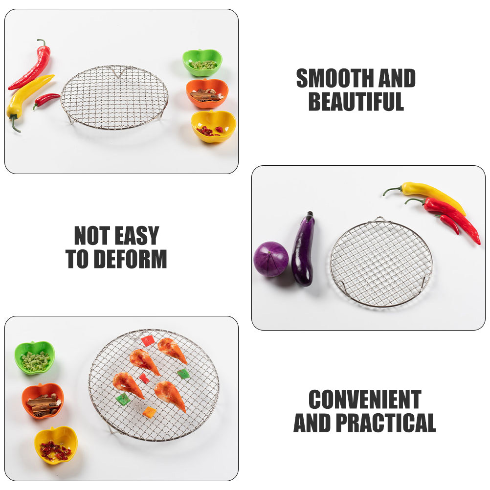 Round Stainless Steel Barbecue - Camping Cooking Vegetables 评论和价格